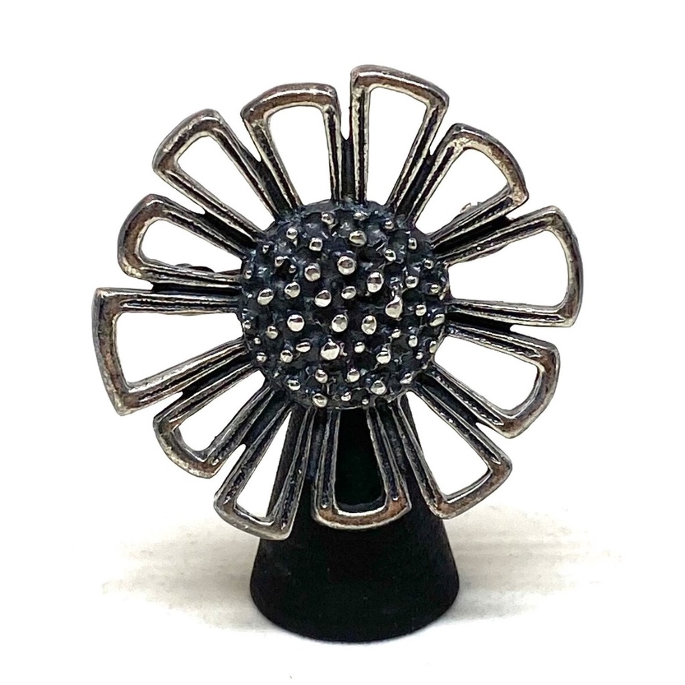Robert Larin Brooch - Abstract Flower Pin - Modernist Brutalist